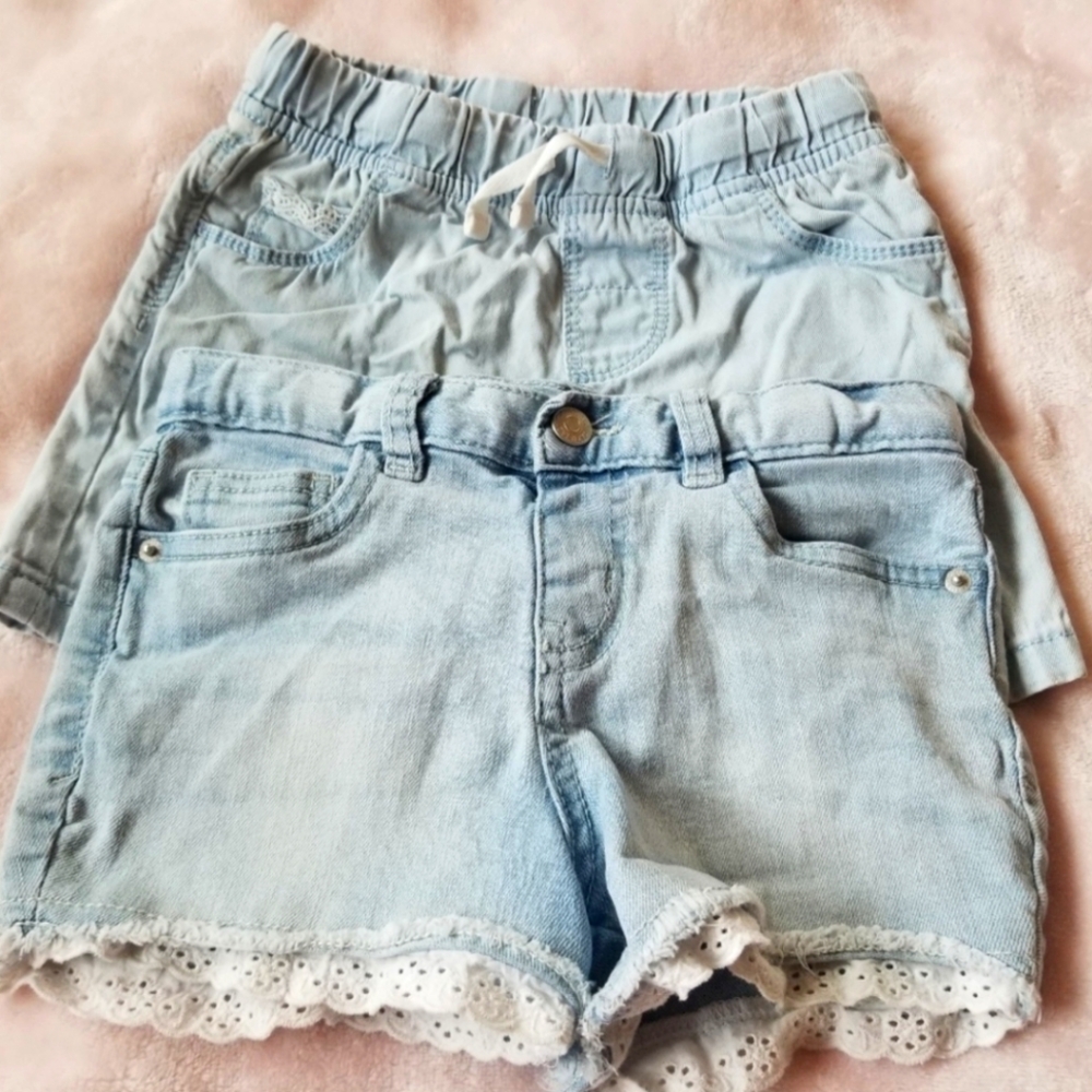 Girls Jean Shorts | Cat & Jack | Carter's | Lot of 2 | Light Wash | 5T
